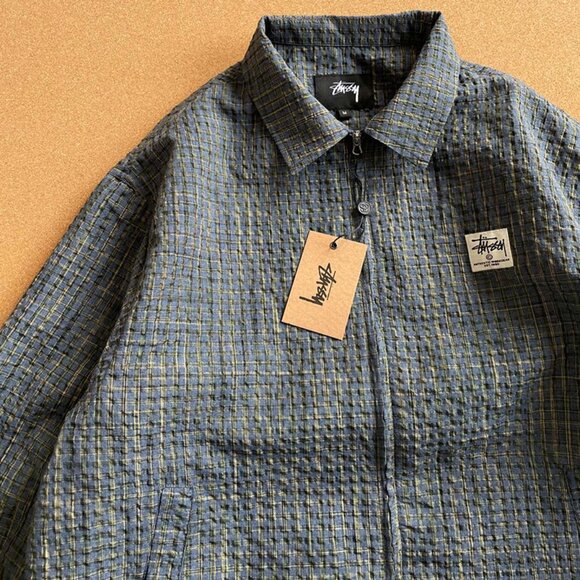 Stussy Navy Shirt Jacket - Picture 2 of 9